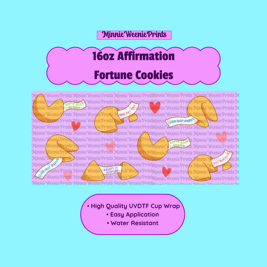 Affirmation Fortune Cookies 16oz Cup Wrap