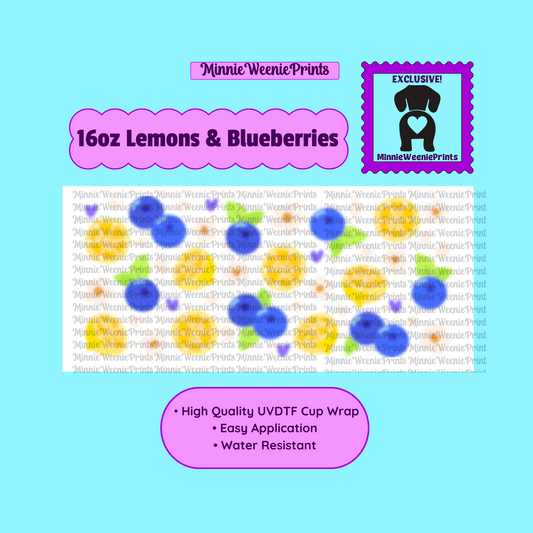 Lemons & Blueberries 16oz Cup Wrap